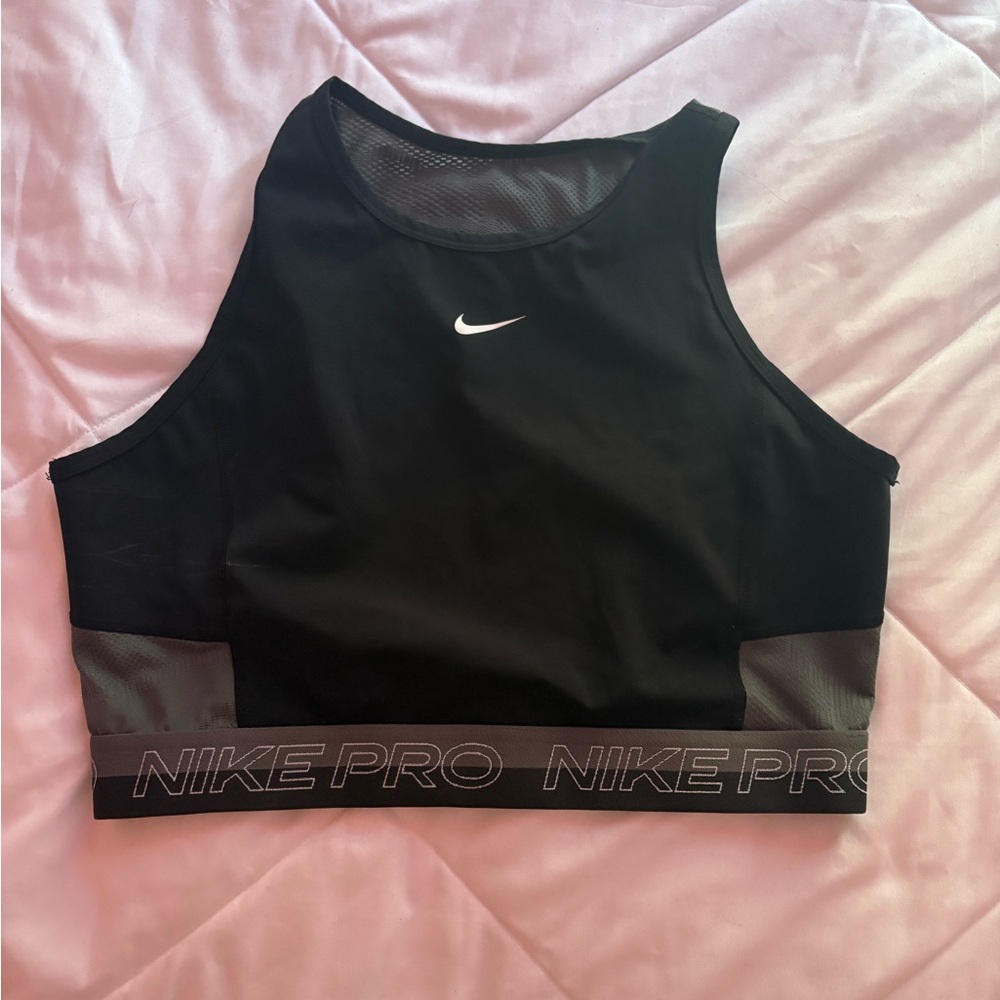 Nike Pro Black and Gray Athletic Top